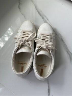 Sam Edelman Off-White Leather Lace-Up Sneakers